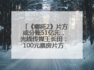 《哪吒2》片方或分账51亿元，光线传媒王长田：100元票房片方只拿33元，分账方式不合理