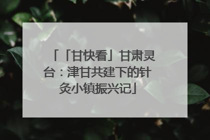 「甘快看」甘肃灵台：津甘共建下的针灸小镇振兴记