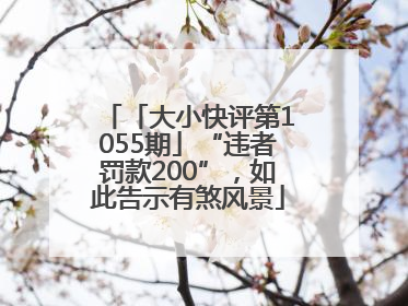 「大小快评第1055期」“违者罚款200”，如此告示有煞风景