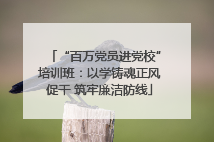 “百万党员进党校”培训班：以学铸魂正风促干 筑牢廉洁防线