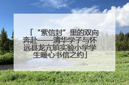 “紫信封”里的双向奔赴——清华学子与怀远县龙亢镇实验小学学生暖心书信之约