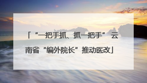 “一把手抓、抓一把手” 云南省“编外院长”推动医改