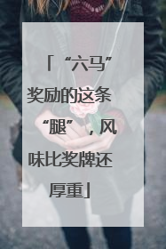 “六马”奖励的这条“腿”，风味比奖牌还厚重