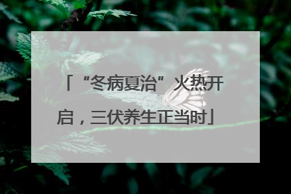 “冬病夏治”火热开启，三伏养生正当时