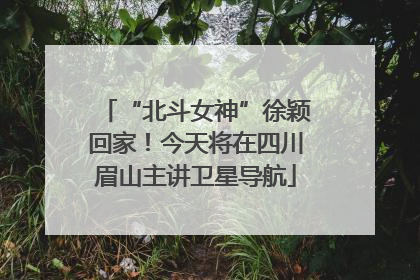 “北斗女神”徐颖回家！今天将在四川眉山主讲卫星导航