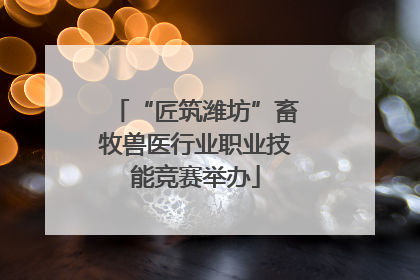“匠筑潍坊”畜牧兽医行业职业技能竞赛举办