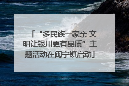 “多民族一家亲 文明让银川更有品质”主题活动在闽宁镇启动
