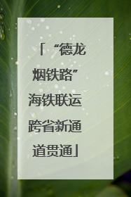 “德龙烟铁路”海铁联运跨省新通道贯通