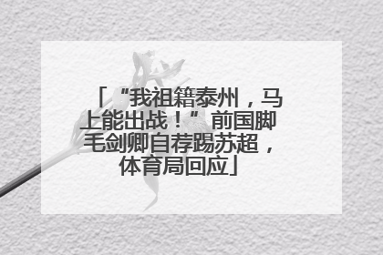 “我祖籍泰州，马上能出战！”前国脚毛剑卿自荐踢苏超，体育局回应