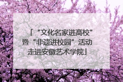 “文化名家进高校”暨“非遗进校园”活动走进安徽艺术学院