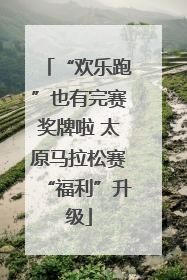 “欢乐跑”也有完赛奖牌啦 太原马拉松赛“福利”升级