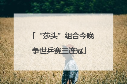 “莎头”组合今晚争世乒赛三连冠