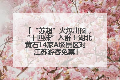 “苏超”火爆出圈，“十四妹”入群！湖北黄石14家A级景区对江苏游客免票