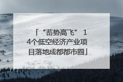 “蓄势高飞” 14个低空经济产业项目落地成都都市圈