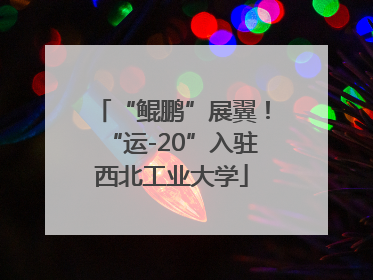 “鲲鹏”展翼！“运-20”入驻西北工业大学