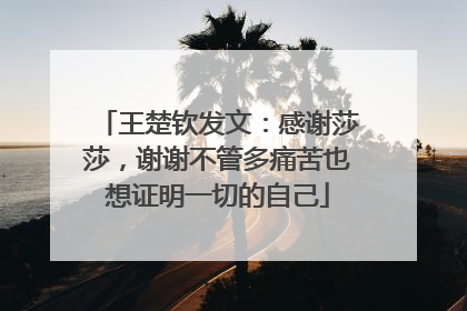 王楚钦发文：感谢莎莎，谢谢不管多痛苦也想证明一切的自己