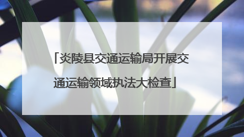 炎陵县交通运输局开展交通运输领域执法大检查
