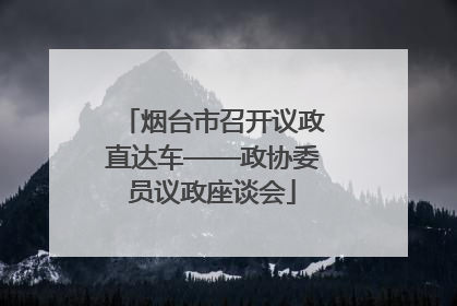 烟台市召开议政直达车——政协委员议政座谈会