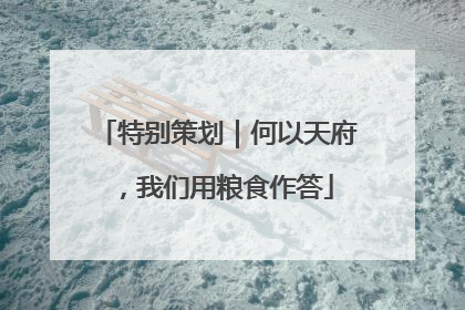 特别策划｜何以天府，我们用粮食作答