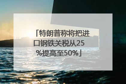 特朗普称将把进口钢铁关税从25%提高至50%