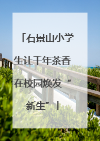 石景山小学生让千年茶香在校园焕发“新生”