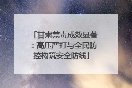 甘肃禁毒成效显著：高压严打与全民防控构筑安全防线