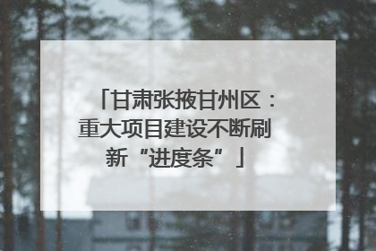 甘肃张掖甘州区：重大项目建设不断刷新“进度条”