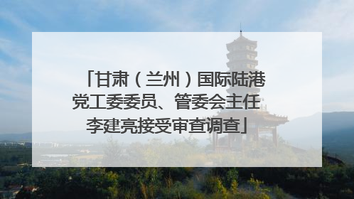 甘肃（兰州）国际陆港党工委委员、管委会主任李建亮接受审查调查