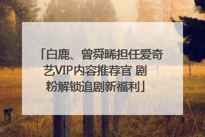 白鹿、曾舜晞担任爱奇艺VIP内容推荐官 剧粉解锁追剧新福利