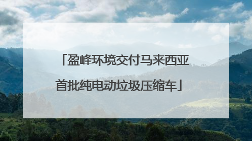 盈峰环境交付马来西亚首批纯电动垃圾压缩车