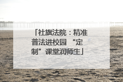 社旗法院：精准普法进校园 “定制”课堂润师生