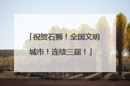 祝贺石狮！全国文明城市！连续三届！