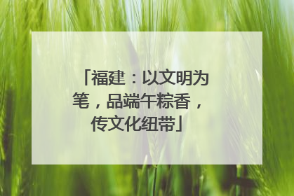 福建：以文明为笔，品端午粽香，传文化纽带