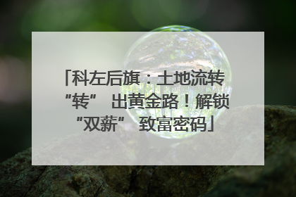 科左后旗：土地流转 “转” 出黄金路！解锁 “双薪” 致富密码