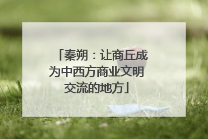 秦朔：让商丘成为中西方商业文明交流的地方