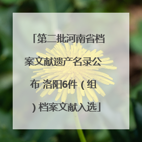 第二批河南省档案文献遗产名录公布 洛阳6件（组）档案文献入选