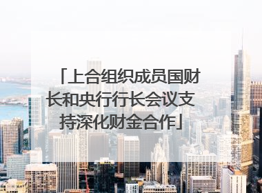 上合组织成员国财长和央行行长会议支持深化财金合作