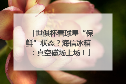 世俱杯看球星“保鲜”状态？海信冰箱：真空磁场上场！