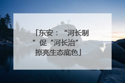 东安：“河长制”促“河长治” 擦亮生态底色