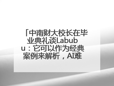 中南财大校长在毕业典礼谈Labubu：它可以作为经典案例来解析，AI难以给出答案