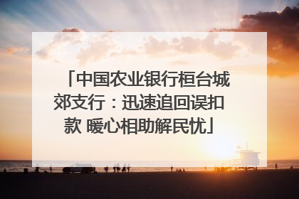 中国农业银行桓台城郊支行：迅速追回误扣款 暖心相助解民忧