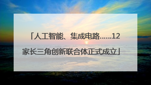 人工智能、集成电路……12家长三角创新联合体正式成立