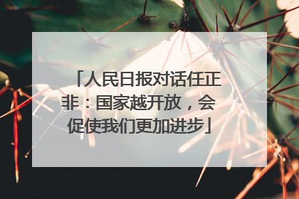 人民日报对话任正非：国家越开放，会促使我们更加进步