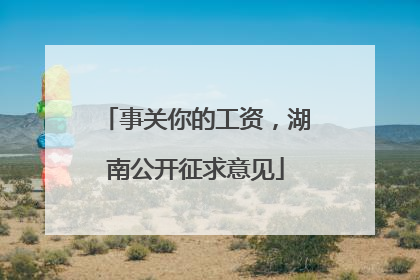 事关你的工资，湖南公开征求意见