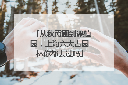 从秋霞圃到课植园，上海六大古园林你都去过吗
