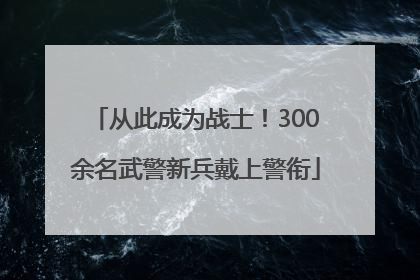 从此成为战士！300余名武警新兵戴上警衔