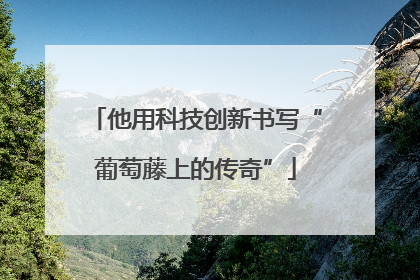 他用科技创新书写“葡萄藤上的传奇”