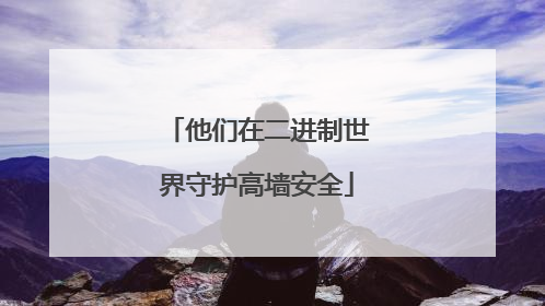 他们在二进制世界守护高墙安全
