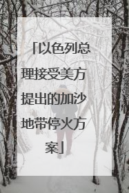 以色列总理接受美方提出的加沙地带停火方案