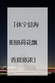 休宁县海阳镇荷花飘香夏意浓